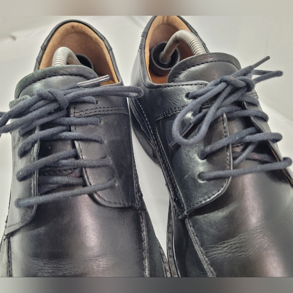 ECCO MEN\'S APRON-TOE BLACK LEATHER DERBY LACE-UP SHOE SIZE 44/10-10.5 main image 15